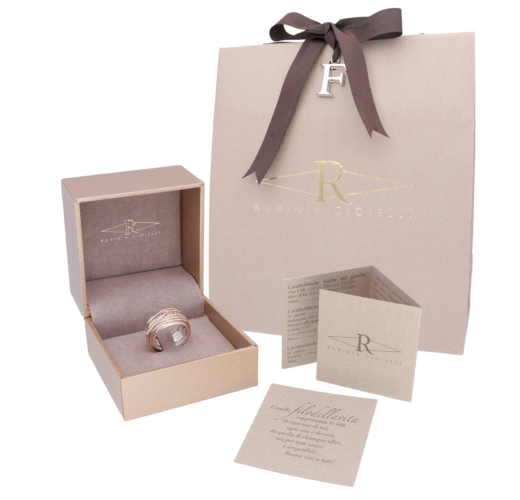 Anello Donna Filodellavita Rubinia 7 Fili Argento 925 Diamanti Bianchi mis 12 AN7ABT